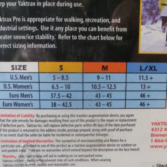 Two Pair YakTrak Pro Slip On Ice Grippers Size Large New - Picture 6 of 6